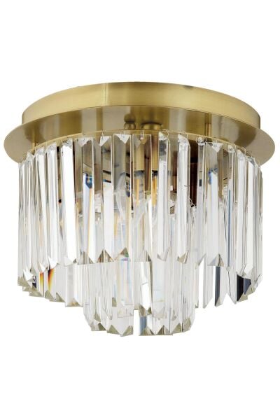 Nilüfer 2 Katlı Küçük Eskitme Yuv. Kristalli Taşlı Modern Tasarım Kristal Salon Avize