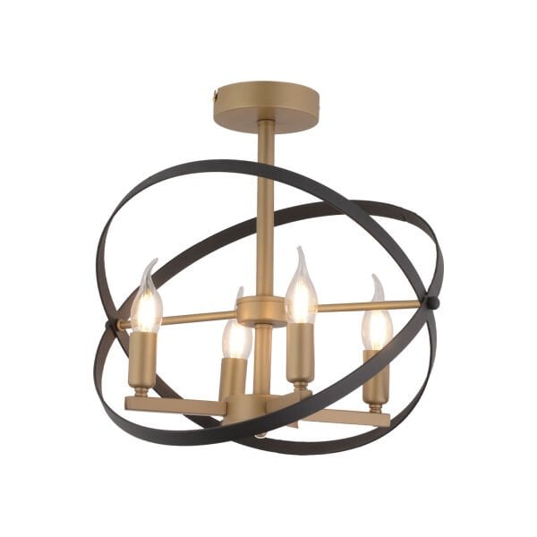 Caliope 4'lü Siyah Eskitme Modern Salon Kafe Restoran İçin Uygun, Salon Avize