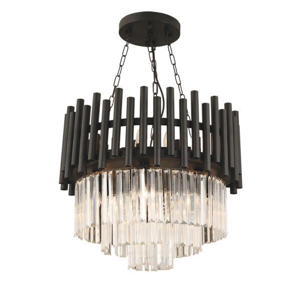 Alfa Siyah Kristalli, Taşlı Modern Tasarım Kristal Salon Avize