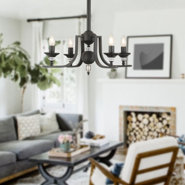 Erza 4Lü Siyah Modern Sarkıt Yatak odası Retro Salon Avize