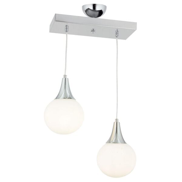 Damla 2Li Sıralı -Led Ampul  Dahil Modern Koridor Mutfak Salon Sarkıt Avize