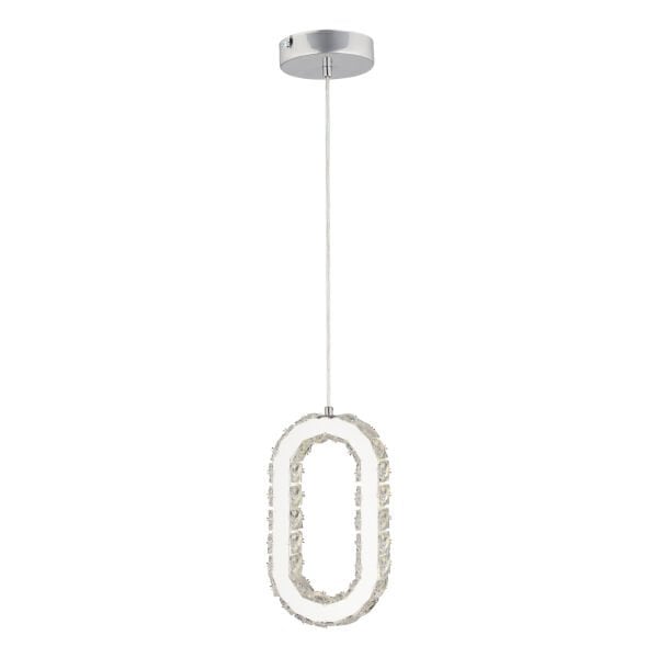 Avignon 20 Watt Tekli Krom Ledli 3 Renkli Sarkıt Kristalli Taşlı Modern Tasarım Led Kristal Salon Avize