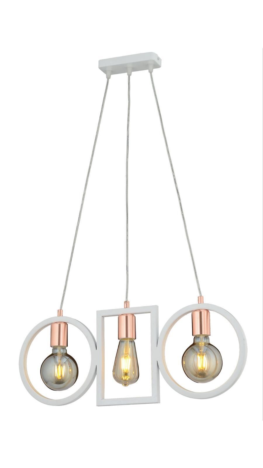 Ürgüp 3'Lü Sıralı Beyaz Modern Genç Odası Mutfak Salon Sarkıt Avize