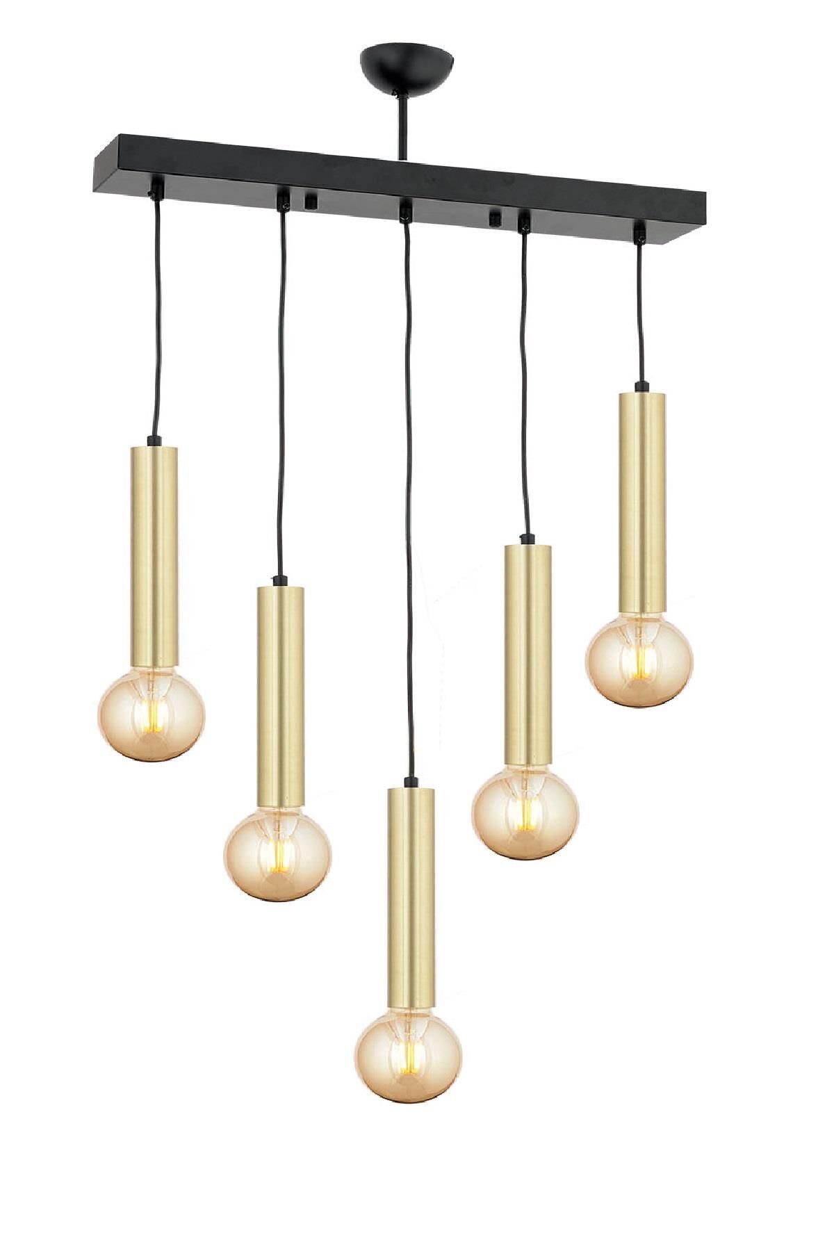 Elisa 5Li Sıralı Eskitme Sarkıt Modern Genç Odası Mutfak Salon Sarkıt Avize