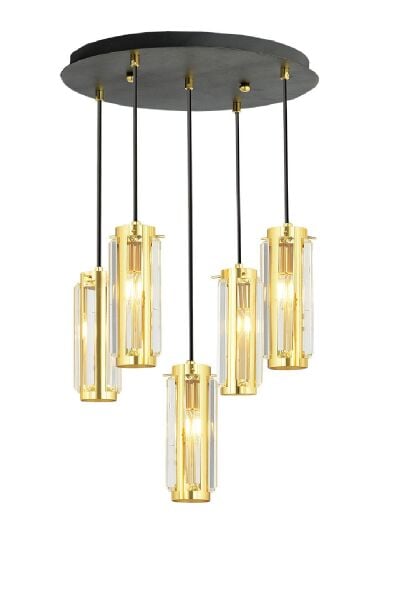 Natali 5Li Sarkıt Gold Modern Genç Odası Mutfak Salon Sarkıt Avize