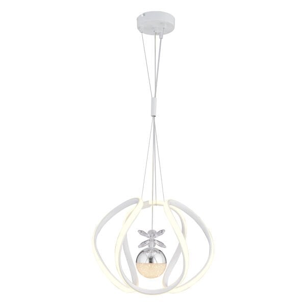 Leroy Tekli Beyaz Krom 3 Renkli 40 Watt Ledli Modern Oturma Odası, Koridor, Salon Led Avize