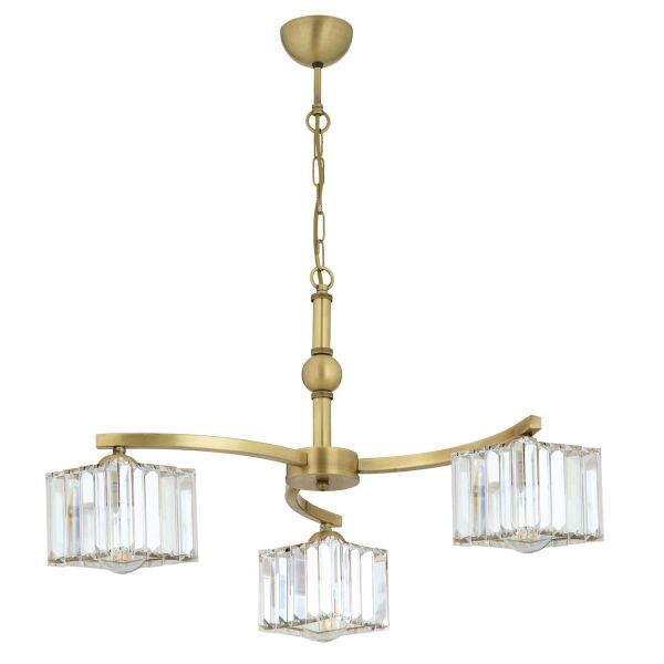 Rima 3 Kollu Eskitme Kristalli Taşlı Modern Tasarım Salon-Yatak Odası Kristal Salon Avize