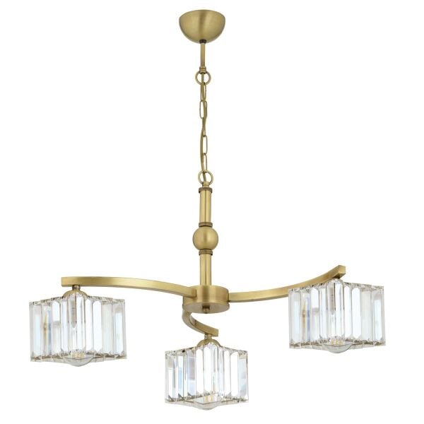 Rima 3 Kollu Eskitme Kristalli Taşlı Modern Tasarım Salon-Yatak Odası Kristal Salon Avize