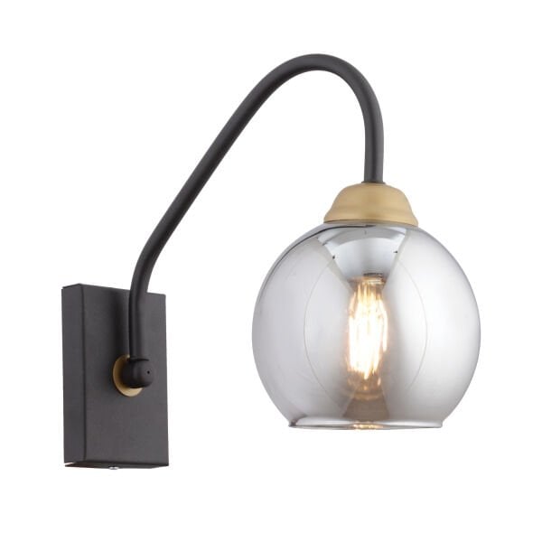 Ulrika Tekli Siyah Eskitme Füme Camlı Modern ,Yatak Başı,Yatak Odası Salon Aplik