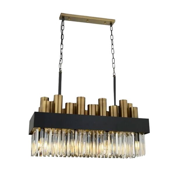 Torre Sıralı Eskitme  Kristalli, Taşlı Modern Tasarım Yemek Masası Üstü, Kristal Salon Avize