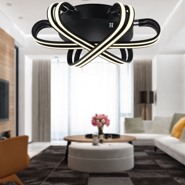 Ares 6'Lı Siyah 84 Watt Sarkıt Ledli Modern Mutfak Banyo Led Salon Plafonyer Avize