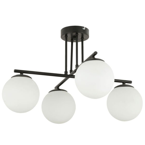 Mali 4 Lü Siyah Avize Beyaz Camlı Modern Genç Odası Mutfak Yatak Odası Retro Salon Avize