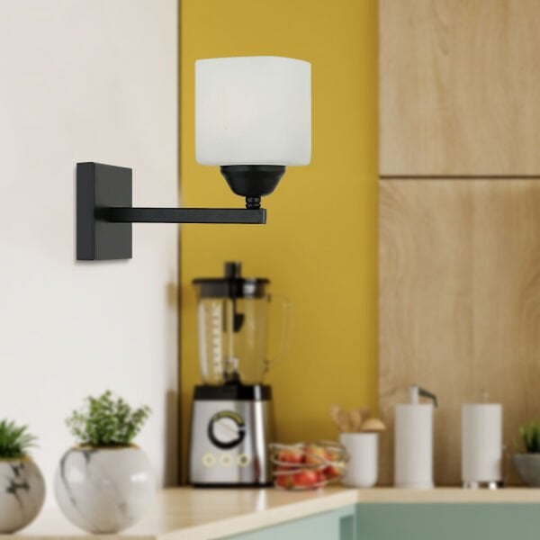 Minel Siyah Duvar Lambası Yatak Odası-Yatak Başı-Banyo İçin Modern Aplik