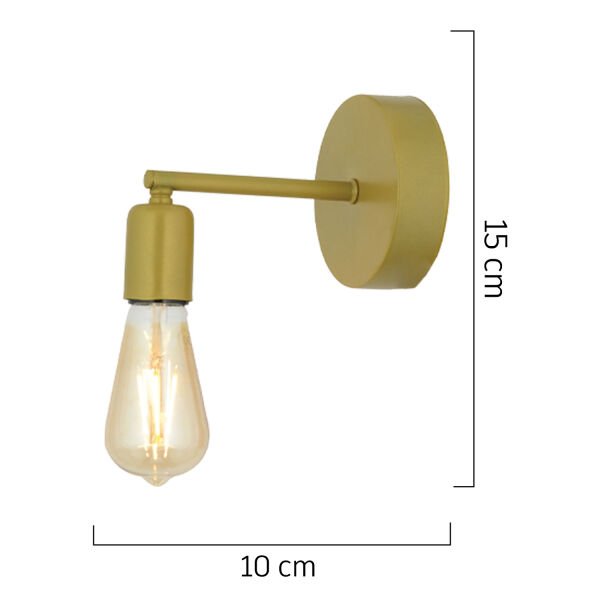 Binay Gold Boyalı Duvar Lambası Yatak Odası-Yatak Başı-Banyo Aplik
