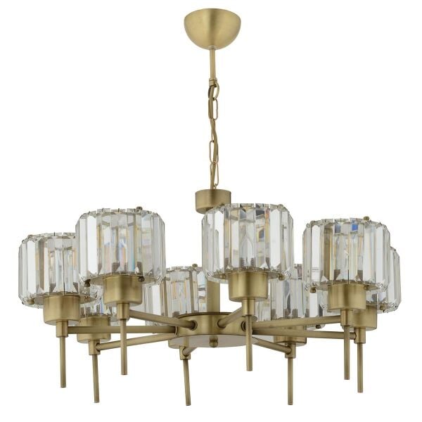 Sadem 8'Li Eskitme Kristalli Taşlı Modern Tasarım Salon-Yatak Odası Kristal Salon Avize