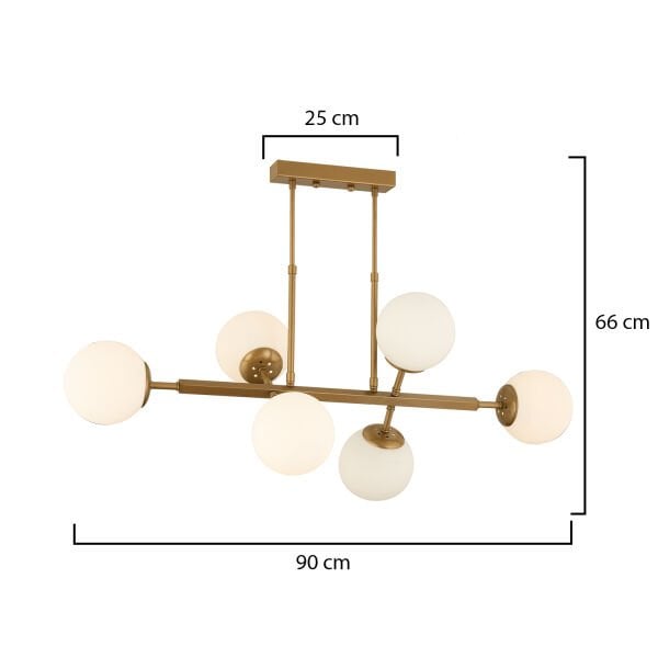 Nazar 6Lı Eskitme Modern Tasarım Yemek Odası, Yatak Odası Salon Avize