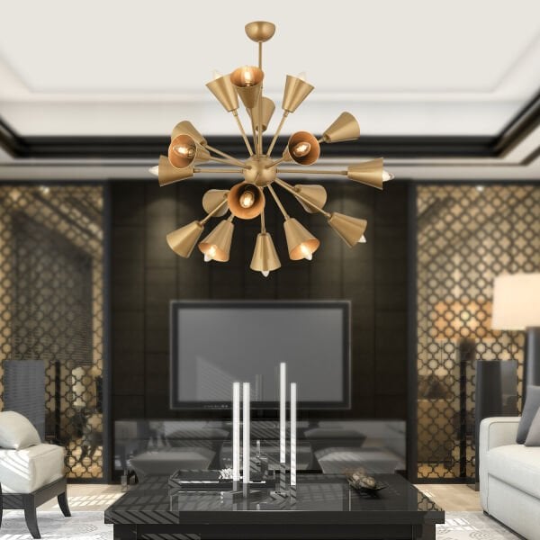 Revista 18Li Eskitme Boyalı Modern Retro Sarkıt Salon Avize