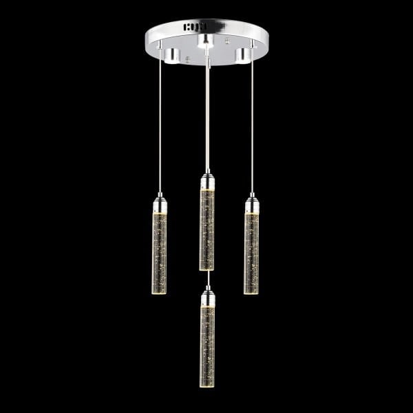 Zaki 4 lü Krom Kaplama 3 Renkli 58 Watt Ledli Modern Tasarım Oturma Odası,Genç Odası,Yatak Odası,Salon Sarkıt Led Avize