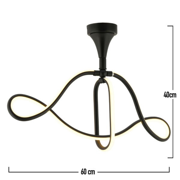 Helin Siyah 50 Watt Sarkıt 3 Renkli Ledli Modern Mutfak Banyo Led Salon Sarkıt Avize