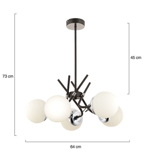 Dragon 5Li Krom Modern Genç Odası Yatak Odası Salon Avize