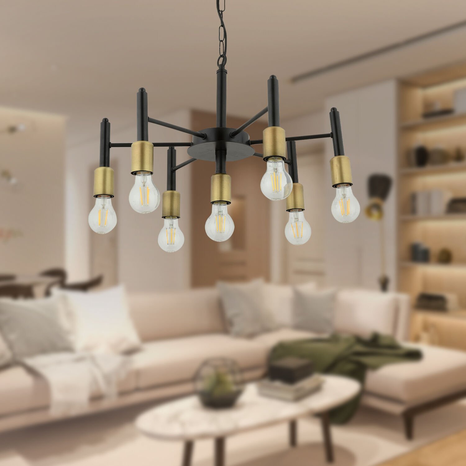 Semin 7Li Modern Cafe,Restoran için Uygun Retro Salon Avize