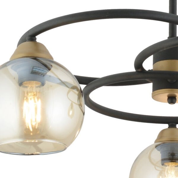 Püren 3Lü Siyah Modern Genç Odası Mutfak Retro Salon Avize