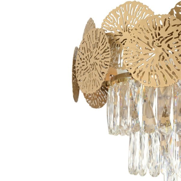 Kamelya Eskitme Kristalli Taşlı Modern Tasarım Kristal Salon Avize