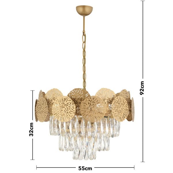 Kamelya Eskitme Kristalli Taşlı Modern Tasarım Kristal Salon Avize