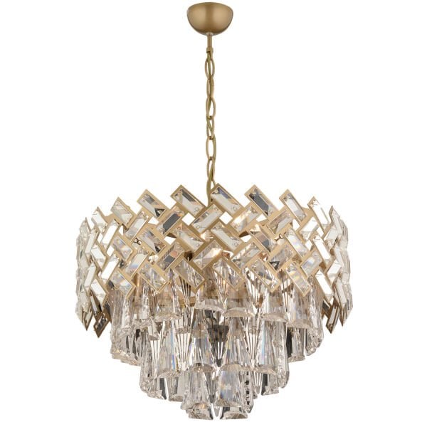 Melina Eskitme Kristal Taşlı Salon Avize