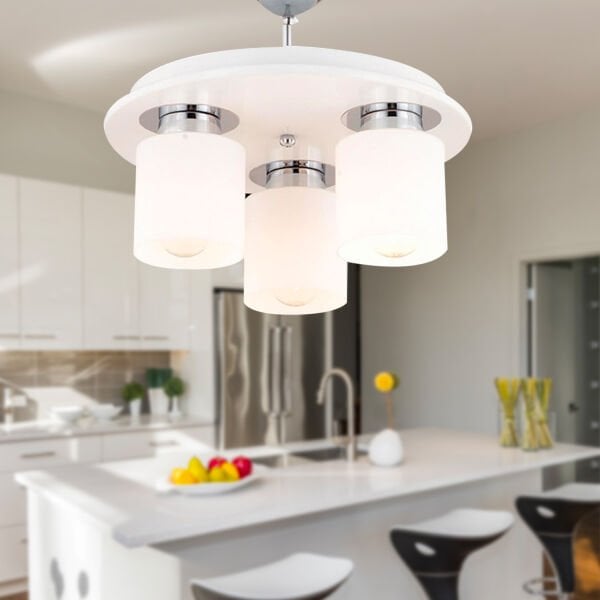 Atlas 3 Lü Yuvarlak Beyaz Modern Genç Odası Mutfak- Banyo Mutfak Salon Spot Avize