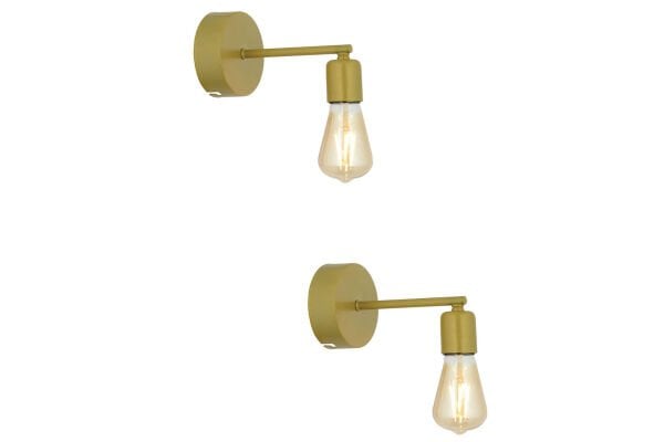 Binay Gold 2'li Aplik Seti Yatak Odası-Yatak başı,Cafe,Restoran için Duvar Lambası