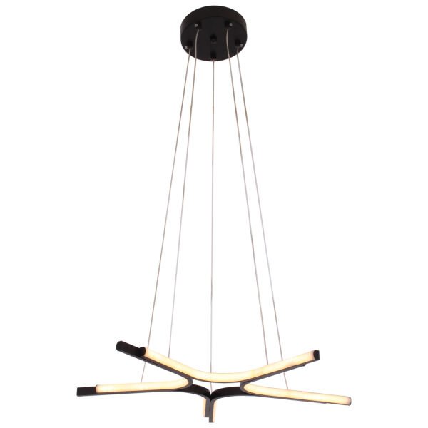 Simon Mat Siyah Boyalı 50 Watt Led 300K Salon Oturma Odası Genç Odası Ledli Avize