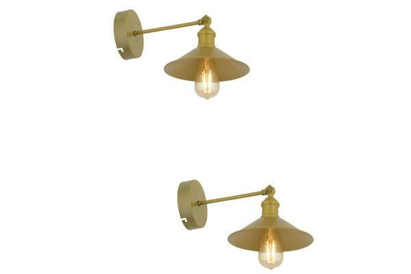 Yekta Gold Boyalı 2'li Aplik Seti Yatak Odası-Yatak başı,Cafe,Restoran için Duvar Lambası