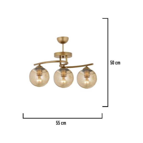 Elite 3Lü Eskitme Bal Camlı Modern Mutfak Yatak odası Salon Avize