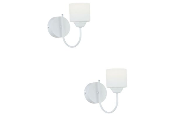 Esila Beyaz Boyalı 2'li Aplik Seti Yatak Odası-Yatak başı,Cafe,Restoran için Duvar Lambası