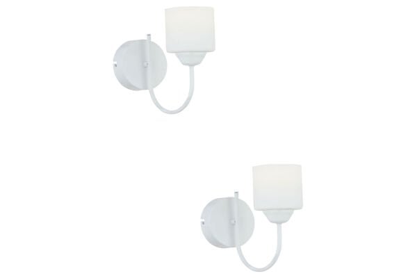 Esila Beyaz Boyalı 2'li Aplik Seti Yatak Odası-Yatak başı,Cafe,Restoran için Duvar Lambası