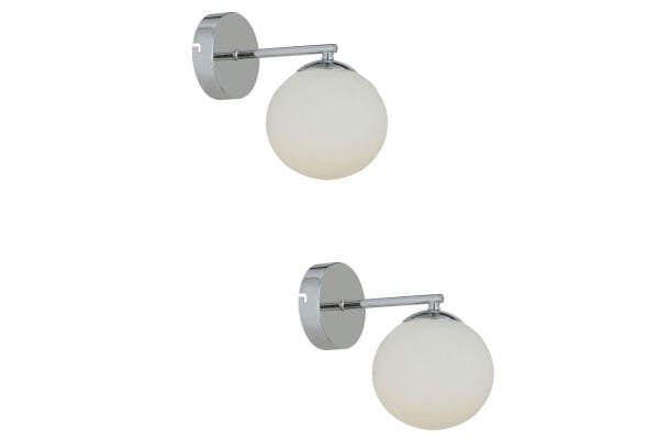 Elvin Krom Kaplama 2'li Aplik Seti Yatak Odası-Yatak başı,Cafe,Restoran için Duvar Lambası