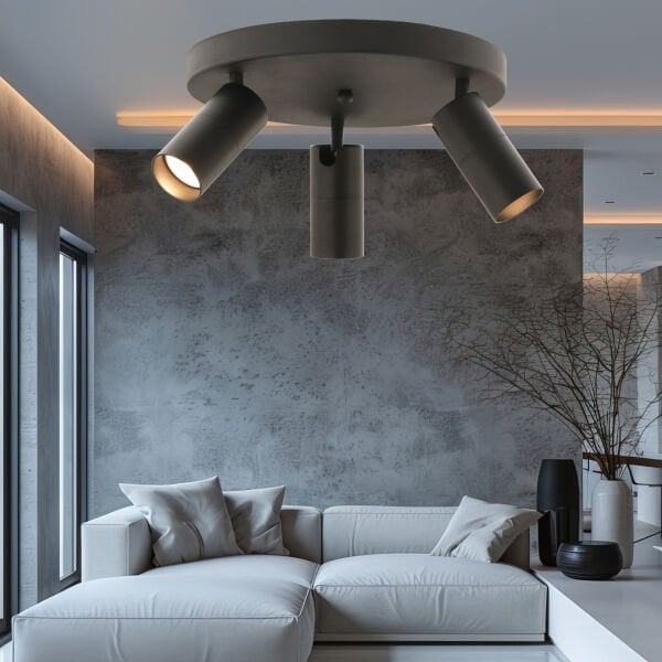 Dusan Siyah 3Lü  Plafonyer Modern Retro Tasarım Spot Avize