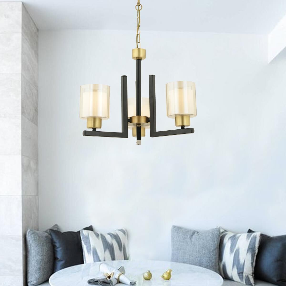 Tisse 3 Lü Eskitme Siyah Modern Yatak Odası Mutfak Oturma Odası Salon Avize