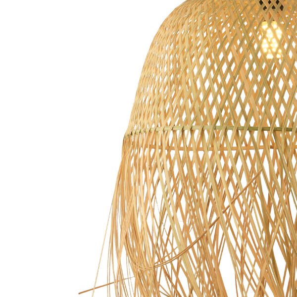 Adolf Tekli Rattan Modern Tasarım Hazeran Avize Oturma Odası Bambu Avize