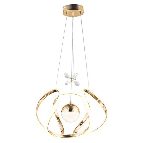 Laurel Gold 3 Renkli 75 Watt Kristal Ledli Modern Oturma Odası Salon Sarkıt Avize