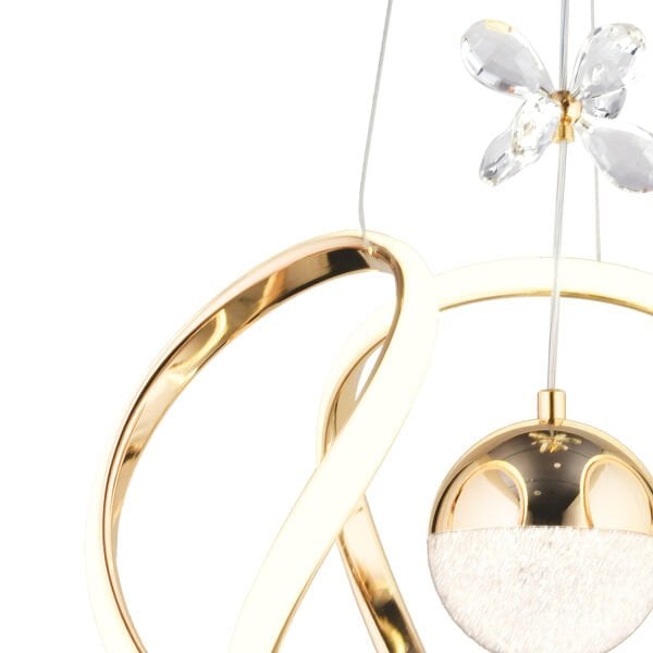 Laurel Gold 3 Renkli 75 Watt Kristal Ledli Modern Oturma Odası Salon Sarkıt Avize