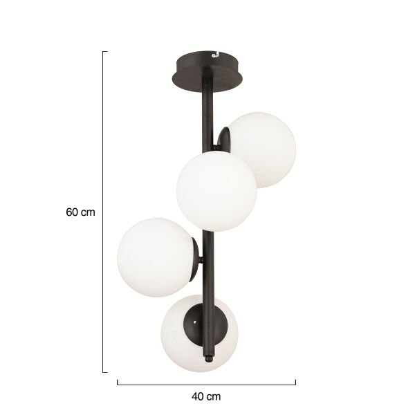 Uzel 4Lü Siyah Modern Mutfak Yatak odası Retro Salon Avize