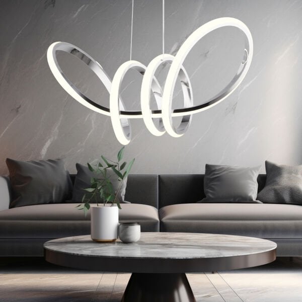 Jayla Krom 3 Renkli 61 Watt Kristal Ledli Modern Oturma Odası Salon Sarkıt Avize