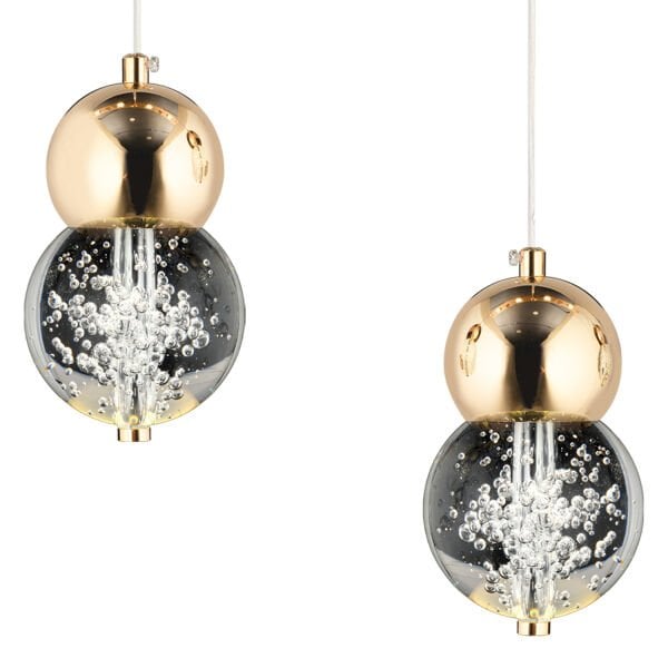 Sasha 5'li Sıralı 3 Renkli 57 Watt Gold Kristal Ledli Modern Oturma Odası Salon Sarkıt Avize