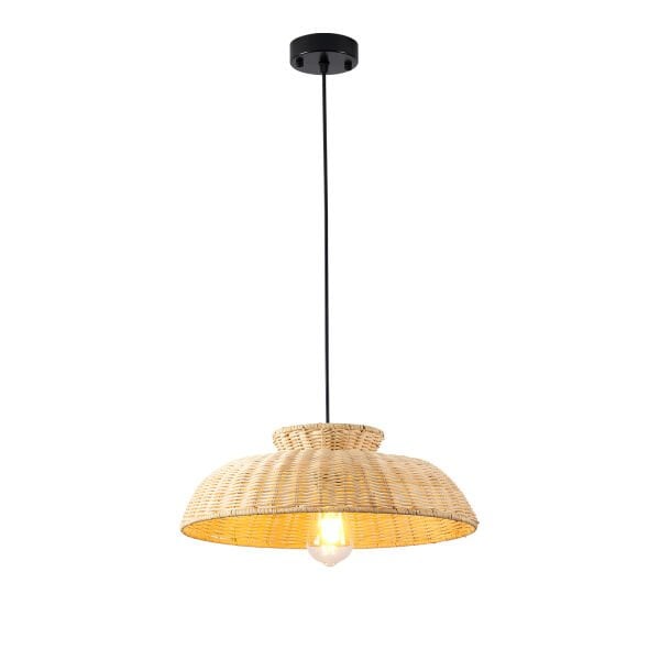 Enrico Tekli Rattan Modern Tasarım Oturma Odası Avize