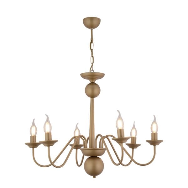 Behir 6lı Eskitme Boyalı Şapkalı Modern Oturma Odası, Yatak Odası Salon Avize