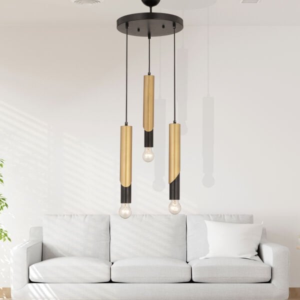 Vegamu 3Lü Yuvarlak Eskitme Modern Koridor Mutfak Salon Retro Avize