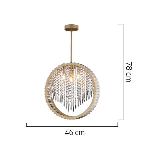 Taproot 3lü Eskitme Kristalli Taşlı Modern Tasarım Kristal Salon Avize