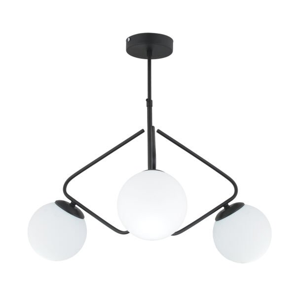 Mildred 3'lü Siyah Modern Sarkıt Genç Odası Mutfak Yatak Odası Salon Sarkıt Avize